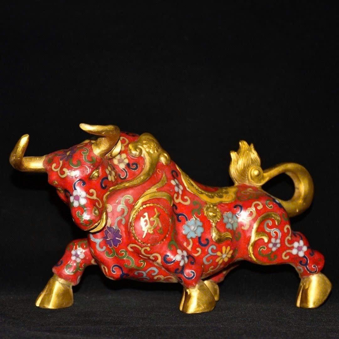  Bò Tót đồng pháp lam xưa sưu tầm BKMECN-9384 