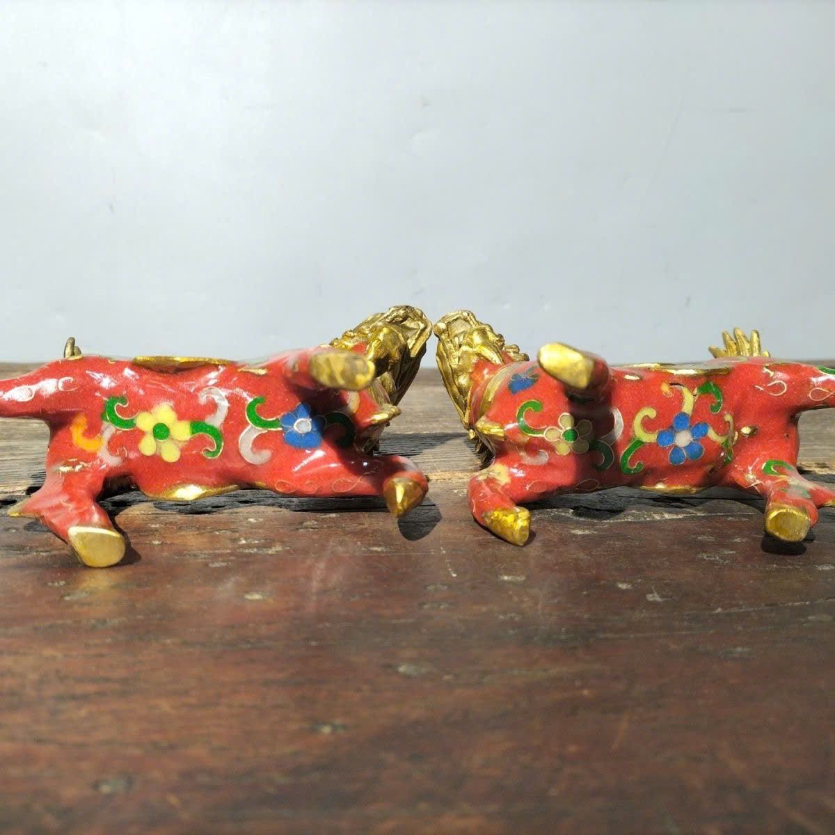  Hoả Kỳ Lân đồng pháp lam xưa sưu tầm BKMECN-9385 