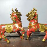  Hoả Kỳ Lân đồng pháp lam xưa sưu tầm BKMECN-9385 