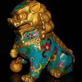  Đôi Sư Tử Đồng pháp lam xưa sưu tầm BKMECN-9386 