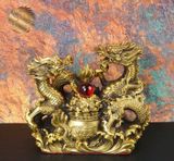  Tượng Song Long Hý Châu đồng nguyên khối sưu tầm BKMECN-9388 