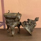  Lư hương Voi đồng cũ 3 chân sưu tầm BKMECN-9392 