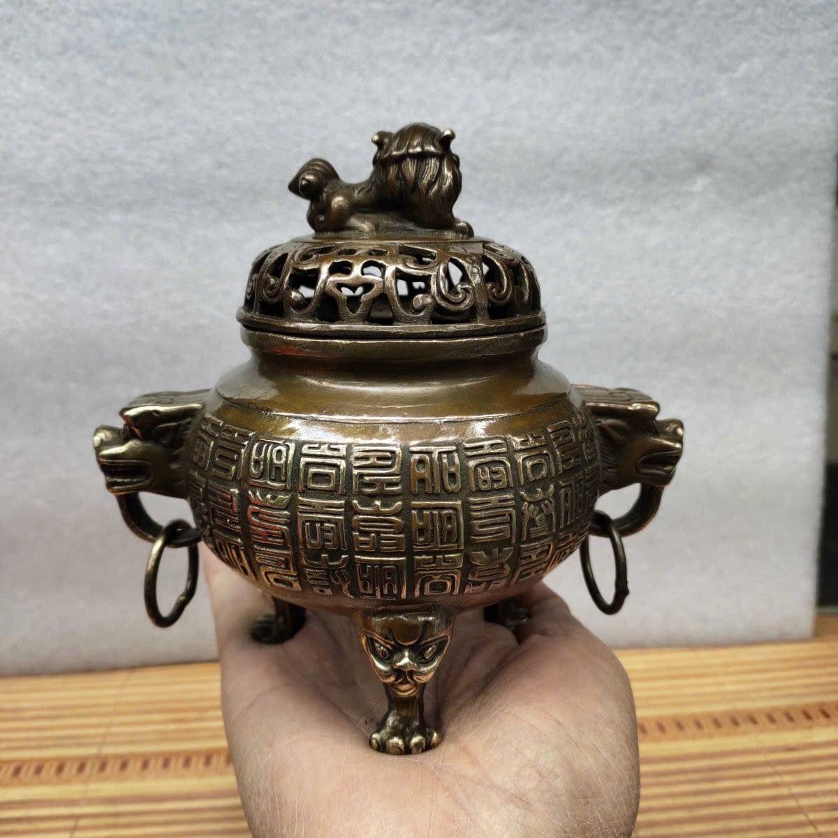  Lư đồng chiện văn cổ đồng cũ sưu tầm BKMECN-9393 