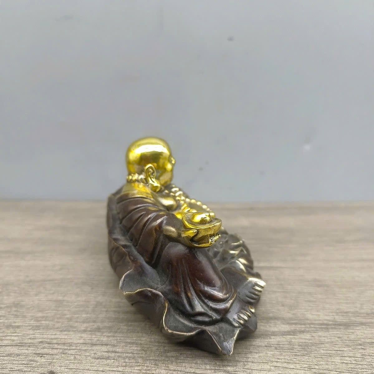  Di Lặc Mini ngồi lá sen để ô tô BKMECN-9395 