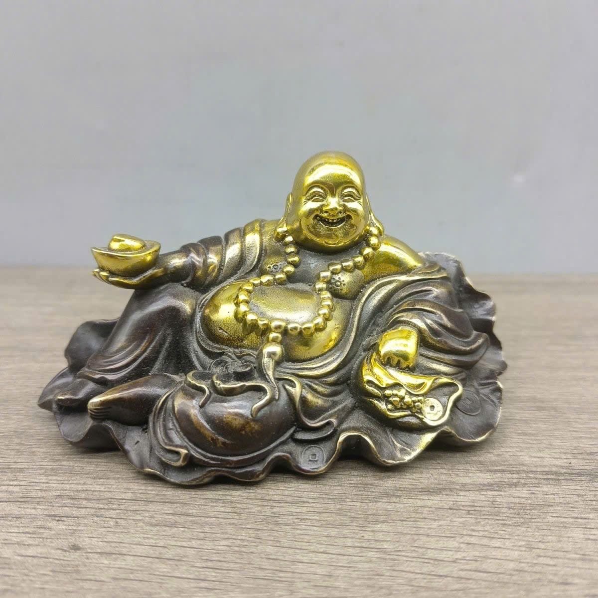  Di Lặc Mini ngồi lá sen để ô tô BKMECN-9395 