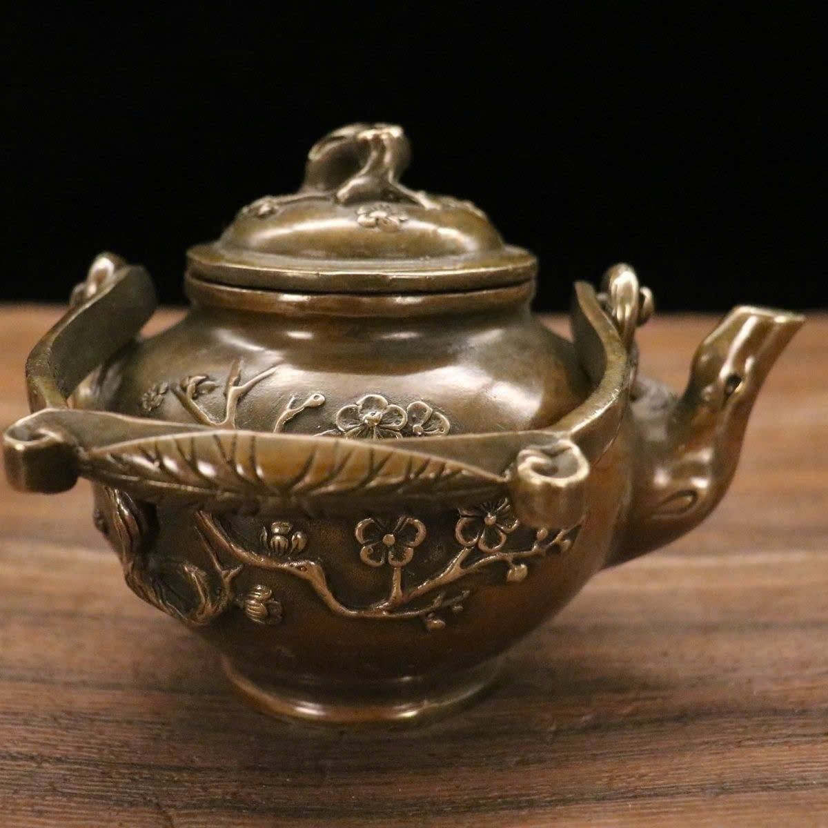  Ấm Đồng Hoa Đào Đón Xuân sưu tầm BKMECN-9399 