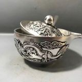  Ấm Trà Bạc xũ sưu tầm có lọc trà BKMECN-9403 