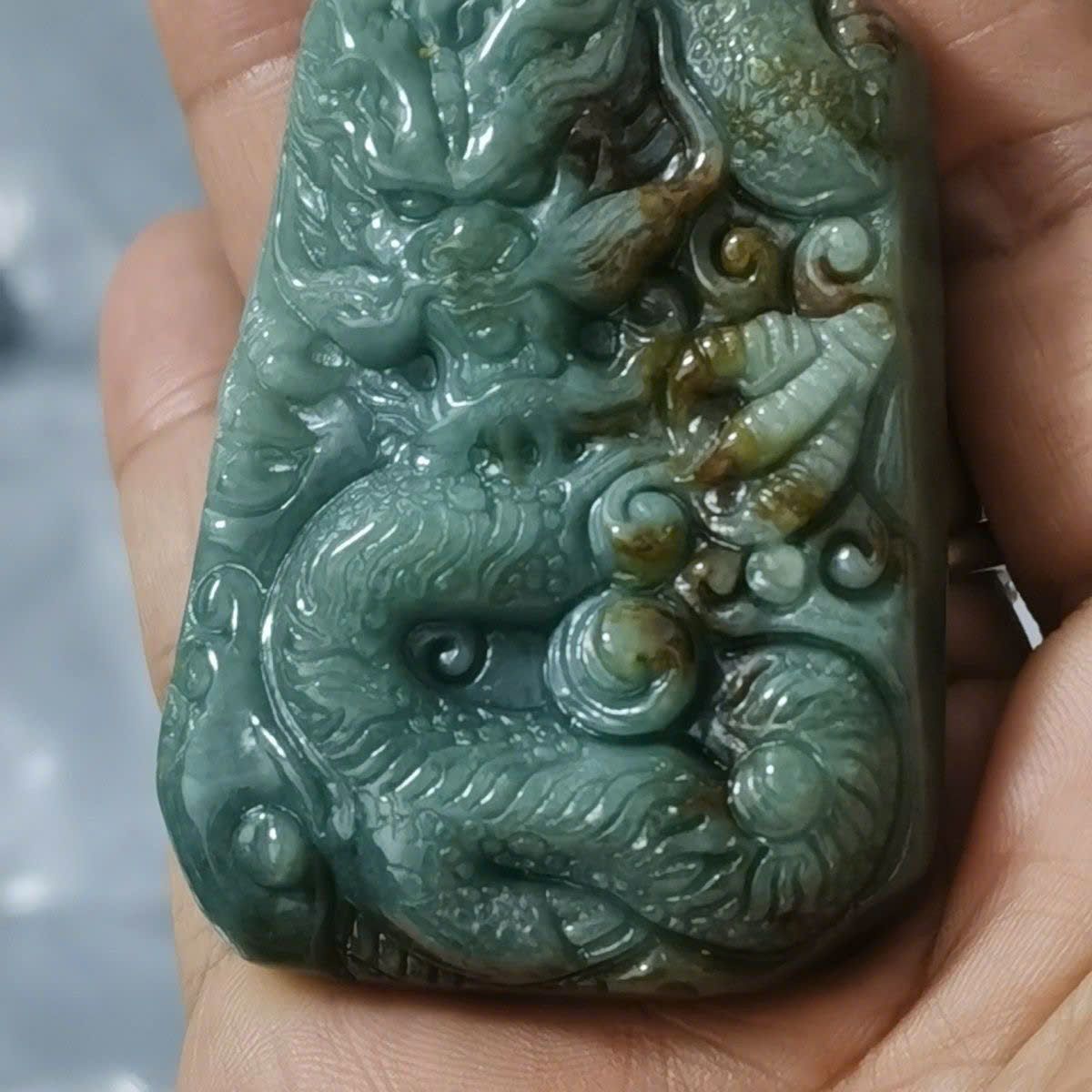  Mặt Rồng Ngọc Bích sắc nét sưu tầm BKSTCN-9362 