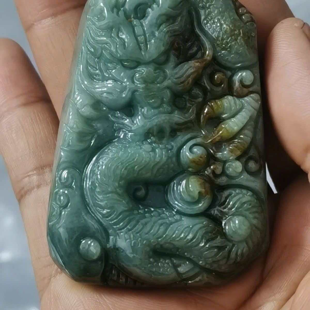  Mặt Rồng Ngọc Bích sắc nét sưu tầm BKSTCN-9362 