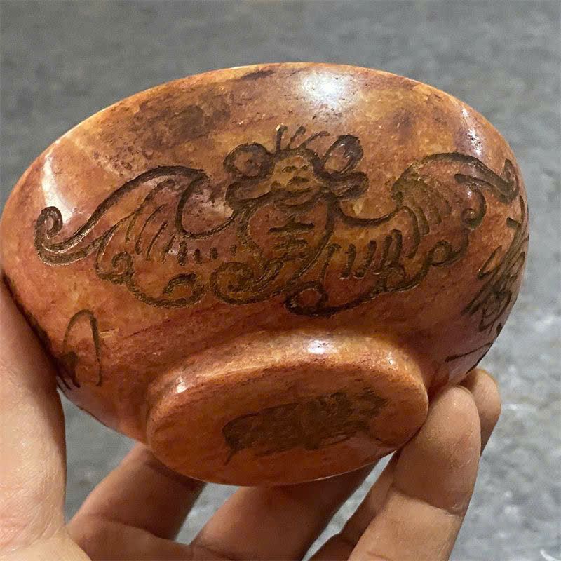  Bát Ngọc đỏ xưa cũ sưu tầm BKSTCN-9365 