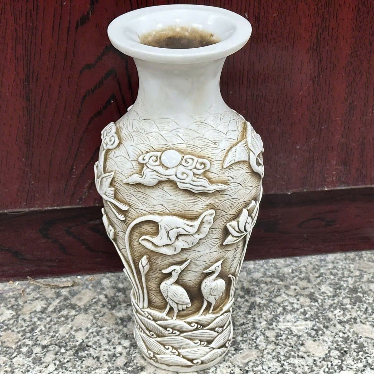  Bình Ngọc cũ sưu tầm Sen Hạc BKCECN-9412 