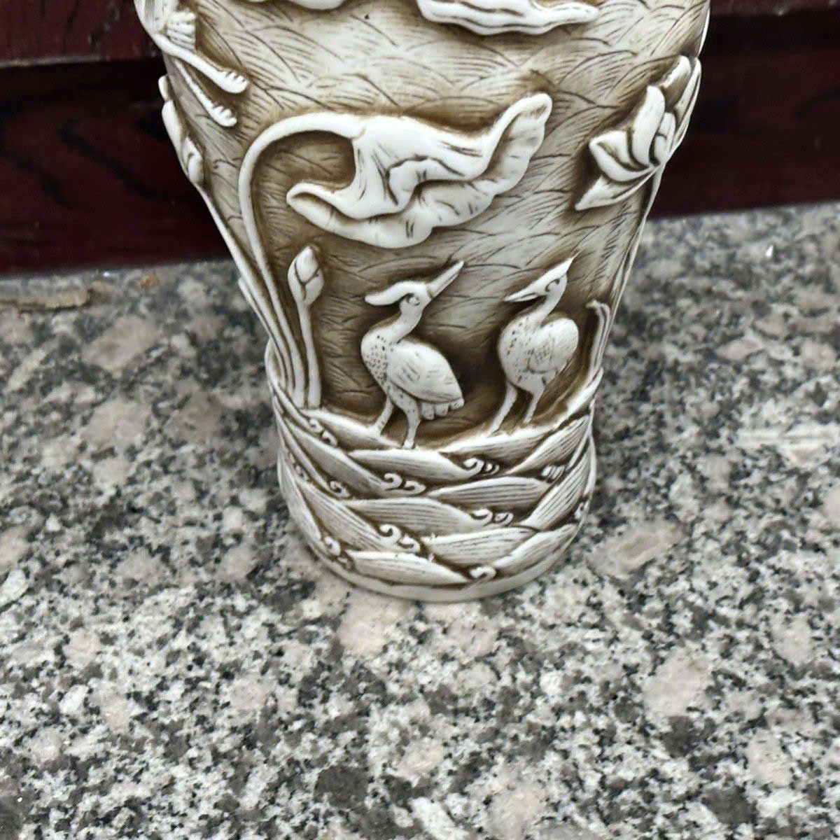  Bình Ngọc cũ sưu tầm Sen Hạc BKCECN-9412 