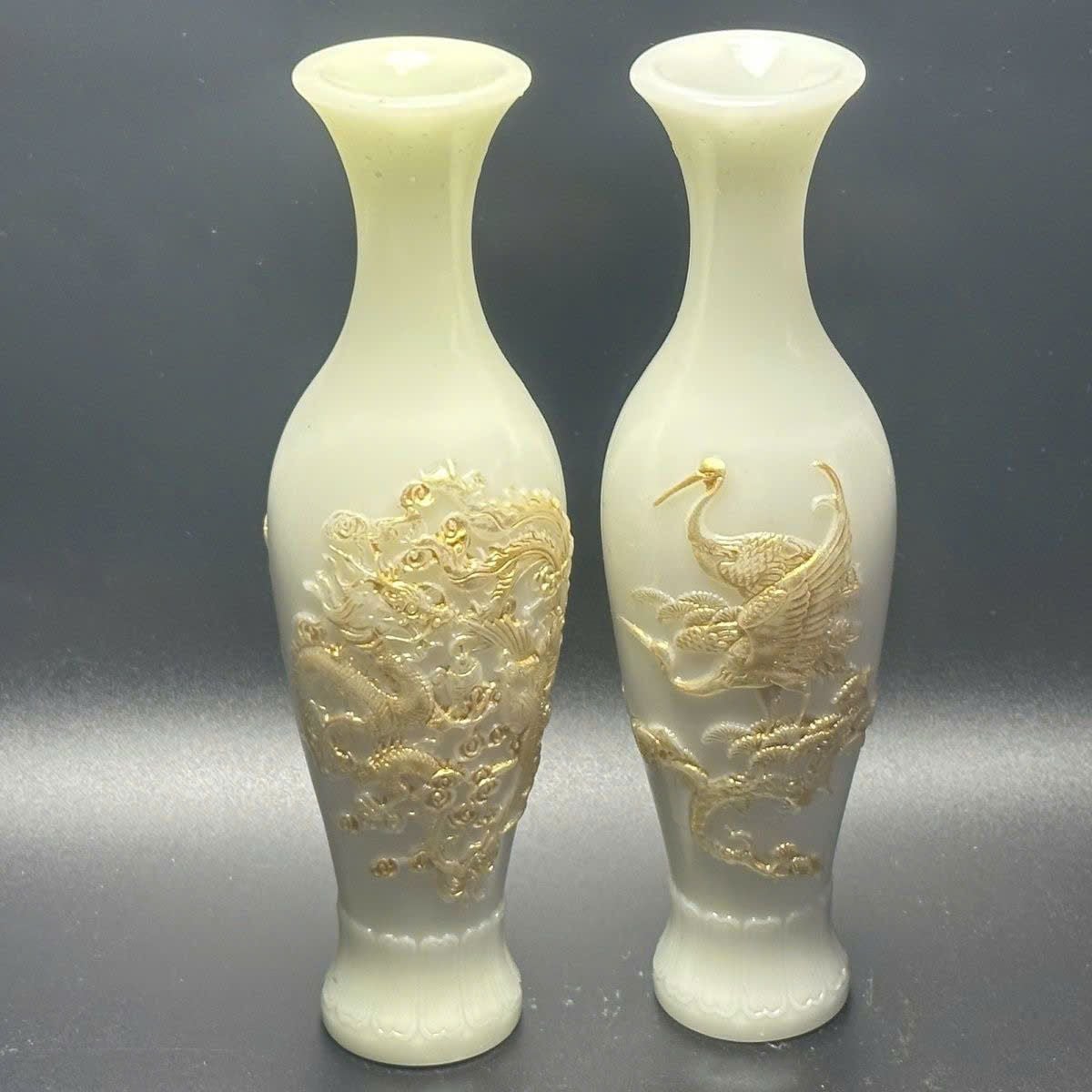  Cặp bình ngọc Rồng Phượng Tùng Hạc BKCECN-9413 