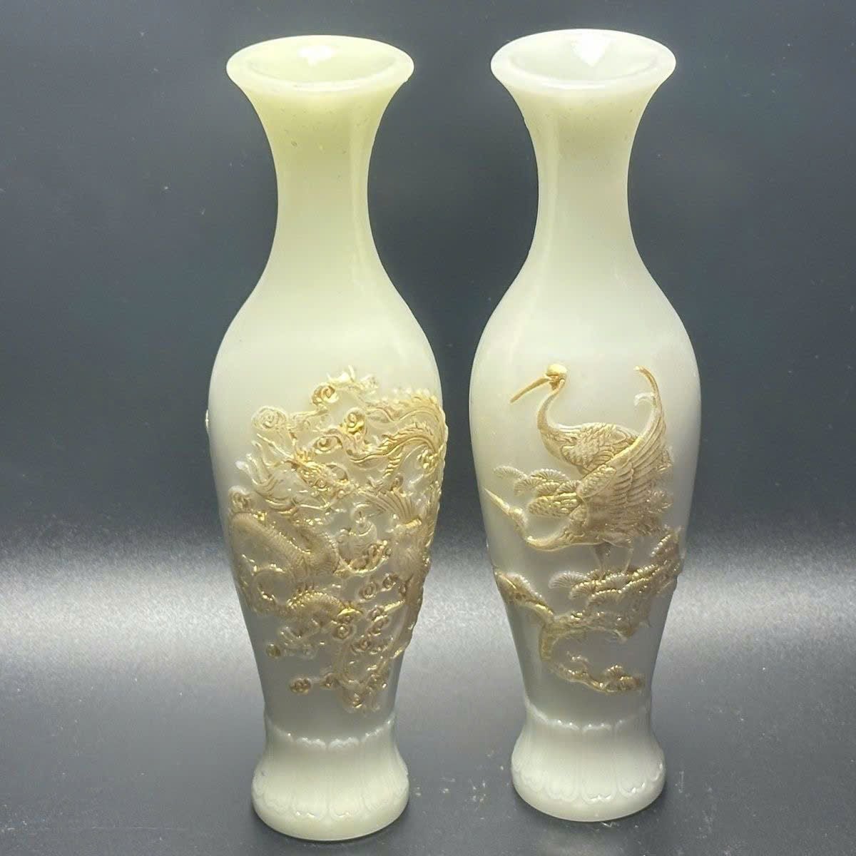  Cặp bình ngọc Rồng Phượng Tùng Hạc BKCECN-9413 