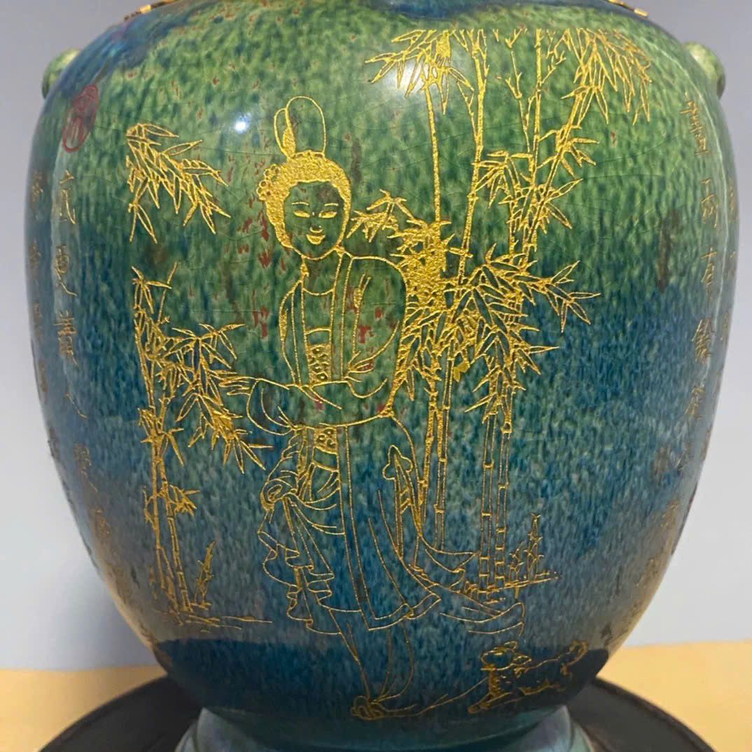  Bình gốm hoạ tiết Phượng Hoàng độc đáo BKCECN-9409 