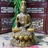  Tượng Phật Quan Âm bằng đồng cũ sưu tầm BKMECN-9406 