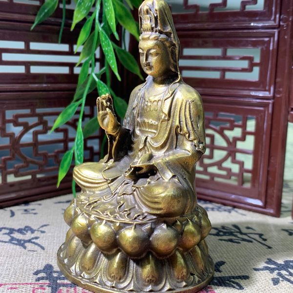  Tượng Phật Quan Âm bằng đồng cũ sưu tầm BKMECN-9406 