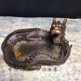  Khay Đồng Cũ hình Rồng Cuộn Cát Tường BKMECN-9412 