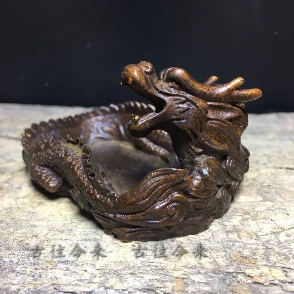  Khay Đồng Cũ hình Rồng Cuộn Cát Tường BKMECN-9412 