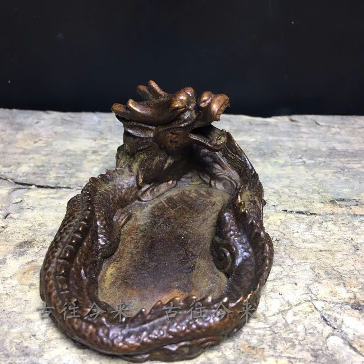  Khay Đồng Cũ hình Rồng Cuộn Cát Tường BKMECN-9412 