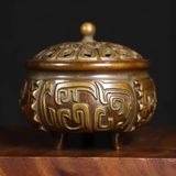  Lư trầm cổ bằng đồng cũ sưu tầm BKMECN-9415 