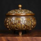  Lư trầm cổ bằng đồng cũ sưu tầm BKMECN-9415 