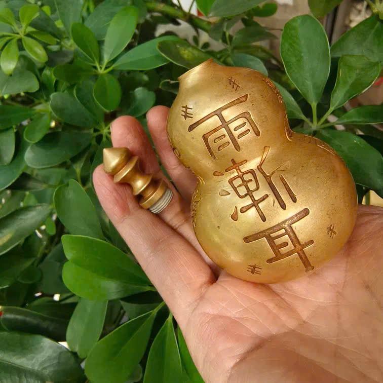  Hồ lô đồng khắc chữ cổ nguyên chất đồng cũ BKMECN-9419 