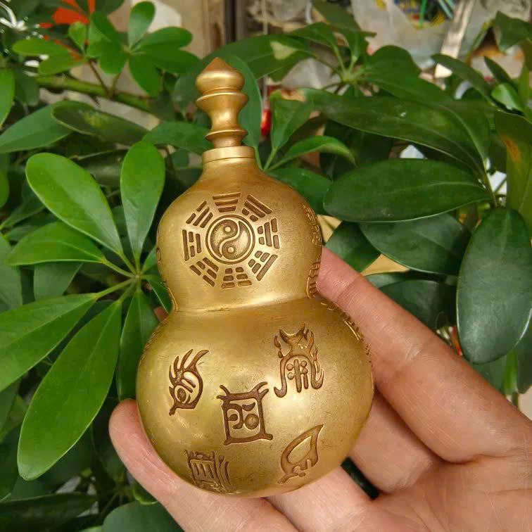  Hồ lô đồng khắc chữ cổ nguyên chất đồng cũ BKMECN-9419 