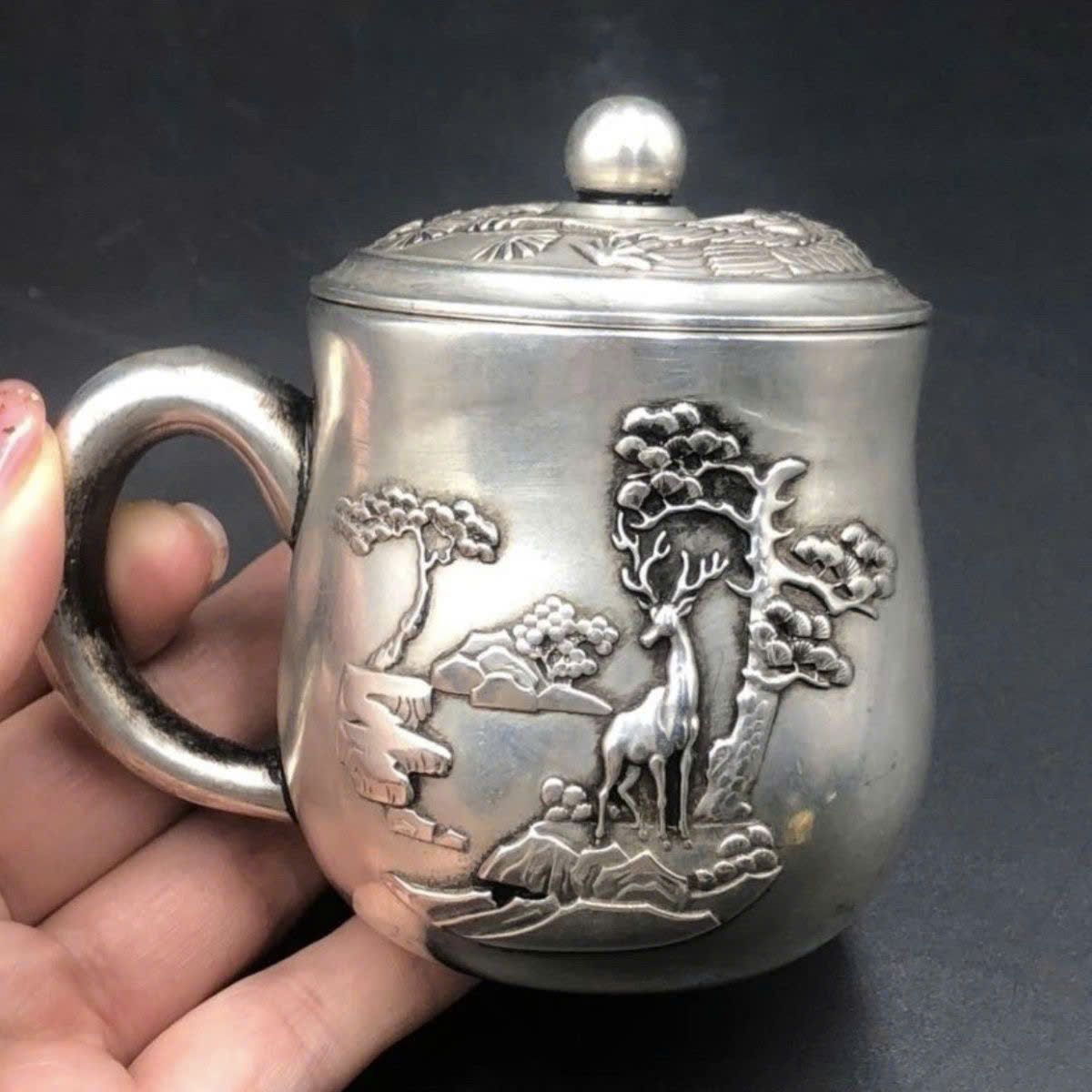  Tách trà bạc Tùng Hươu BKMECN-9423 