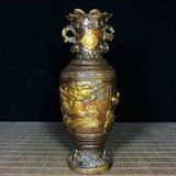  Cặp bình đồng thau cũ mạ vàng BKMECN-9426 