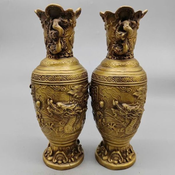  Cặp bình Rồng Phượng đồng cũ sưu tầm BKMECN-9428 