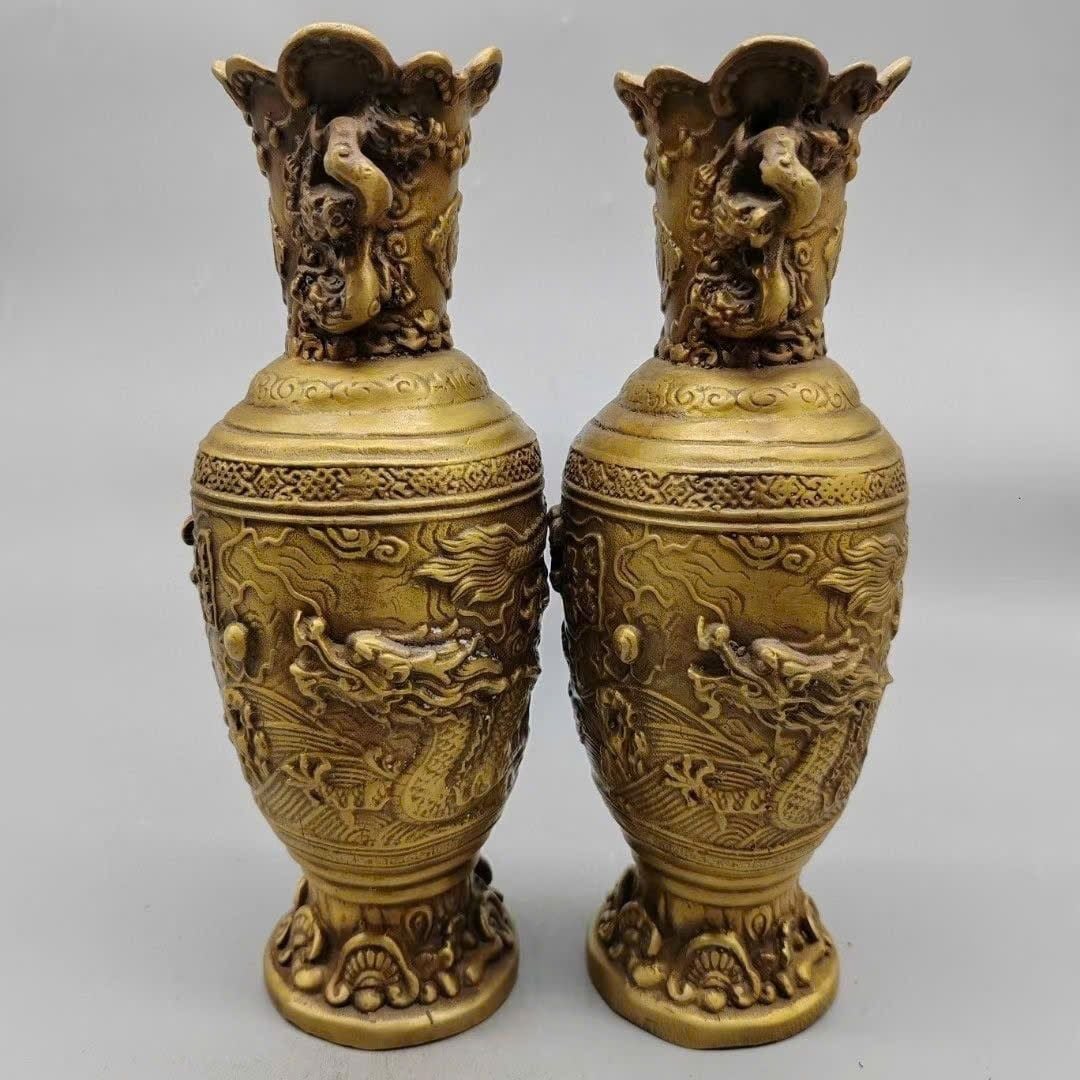  Cặp bình Rồng Phượng đồng cũ sưu tầm BKMECN-9428 