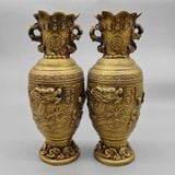  Cặp bình Rồng Phượng đồng cũ sưu tầm BKMECN-9428 