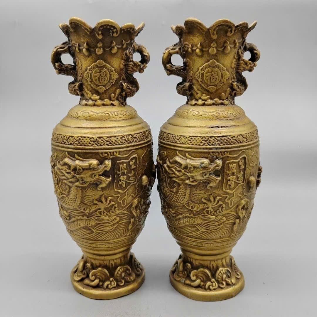  Cặp bình Rồng Phượng đồng cũ sưu tầm BKMECN-9428 