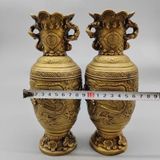  Cặp bình Rồng Phượng đồng cũ sưu tầm BKMECN-9428 