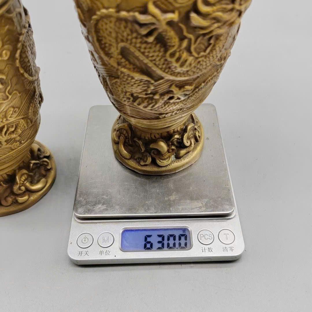  Cặp bình Rồng Phượng đồng cũ sưu tầm BKMECN-9428 