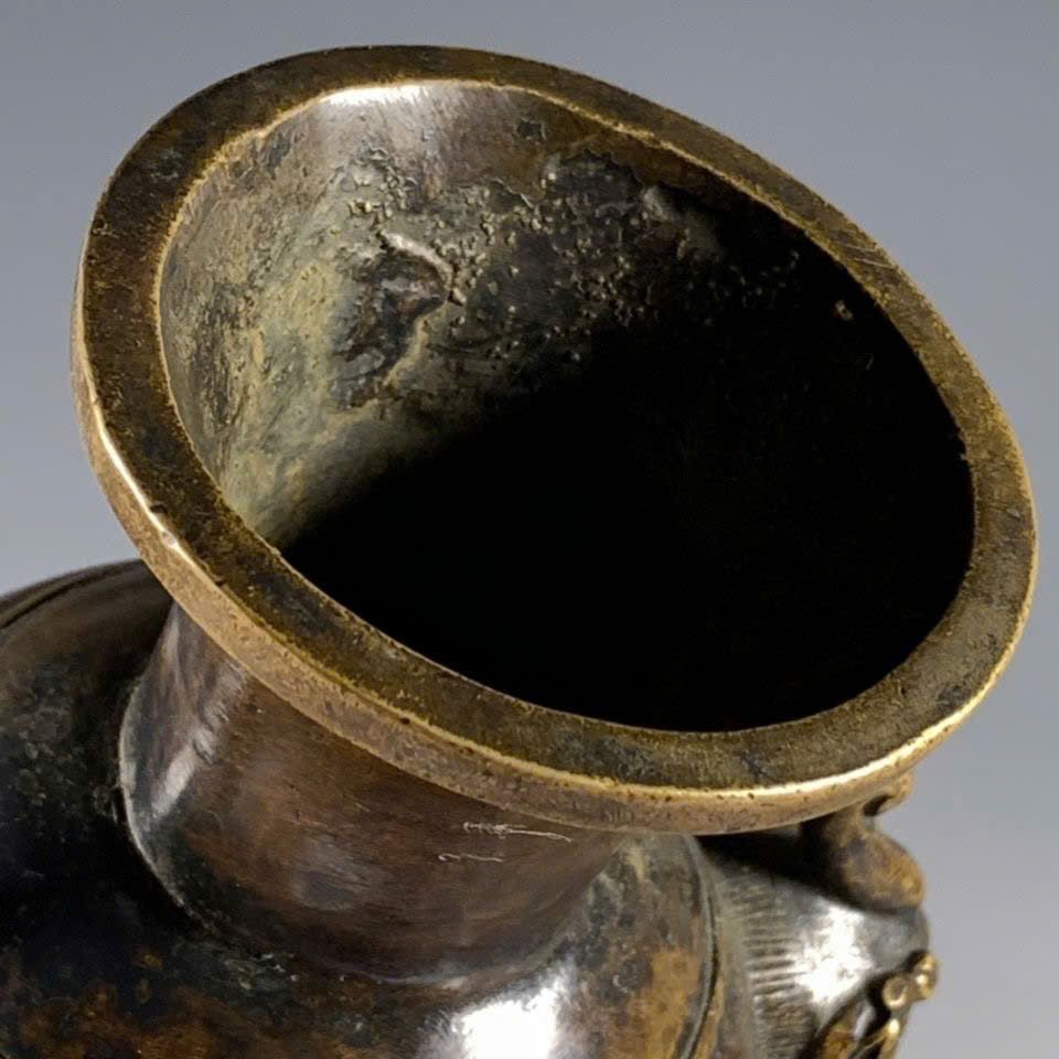  Bình đồng cũ tai Sư Tử sưu tầm BKMECN-9429 