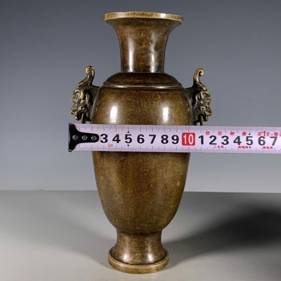  Bình đồng cũ tai Sư Tử sưu tầm BKMECN-9429 