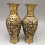  Cặp Bình Đồng Cũ Phúc Thọ sưu tầm BKMECN-9430 