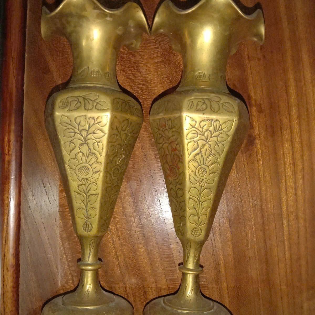  Cặp Bình Đồng Chân Cao đồng cũ nguyên chất sưu tầm BKMECN-9431 