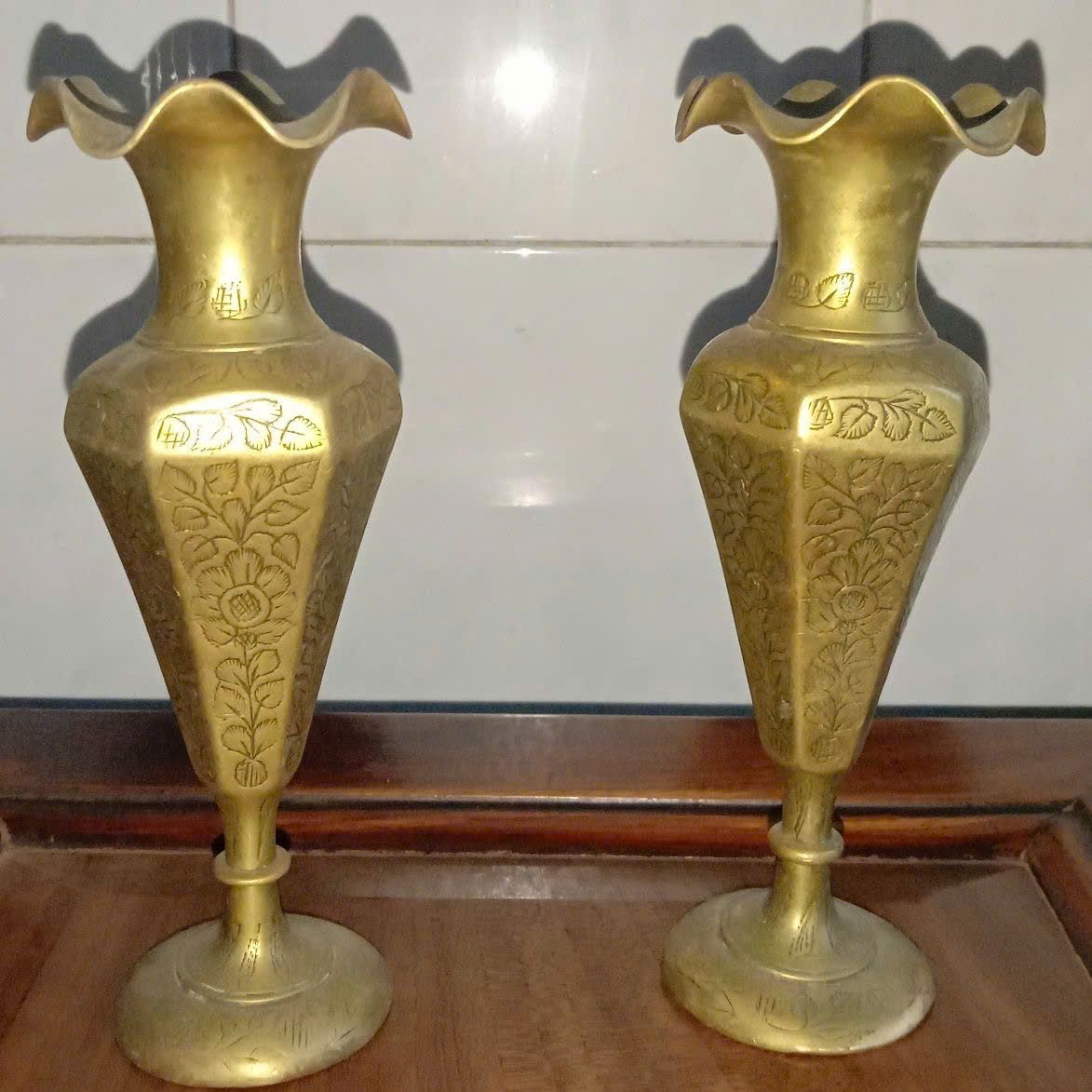  Cặp Bình Đồng Chân Cao đồng cũ nguyên chất sưu tầm BKMECN-9431 