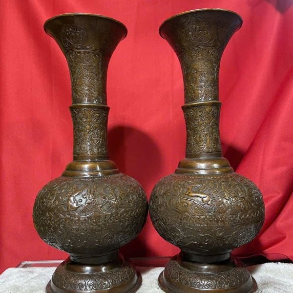  Cặp bình đồng cũ sưu tầm BKMECN-9432 