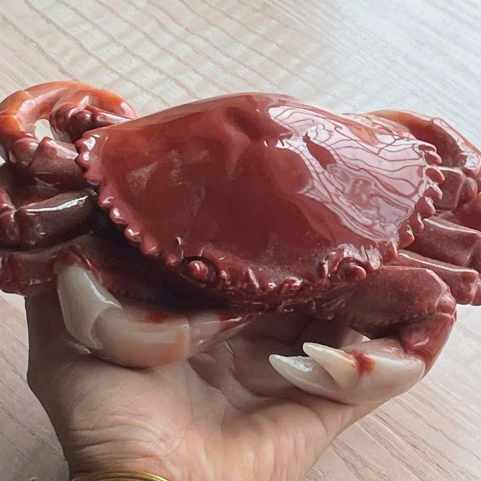  Tượng Cua Ngọc màu đỏ BKSTCN-9378 