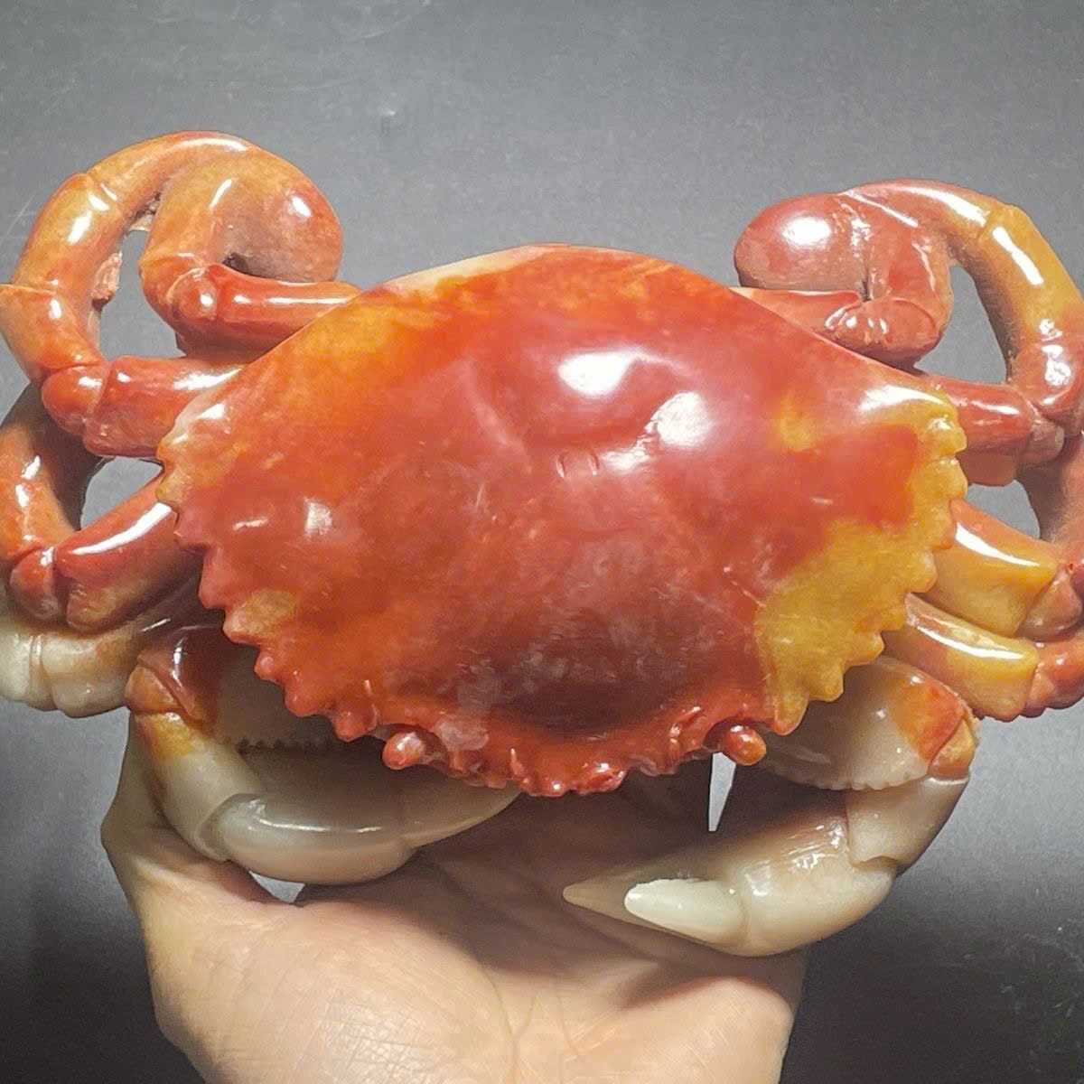  Tượng Cua Ngọc màu đỏ BKSTCN-9378 