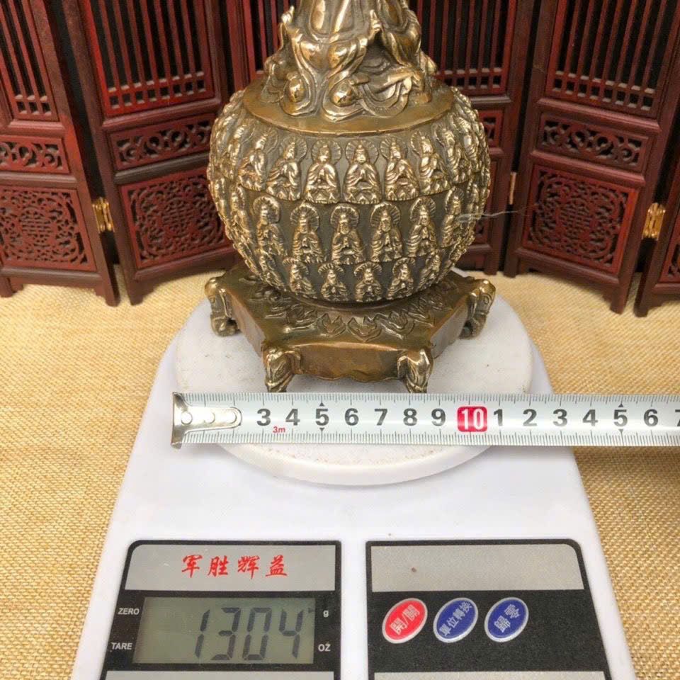  Tháp Vạn Phật đồng cũ sưu tầm BKMECN-9443 