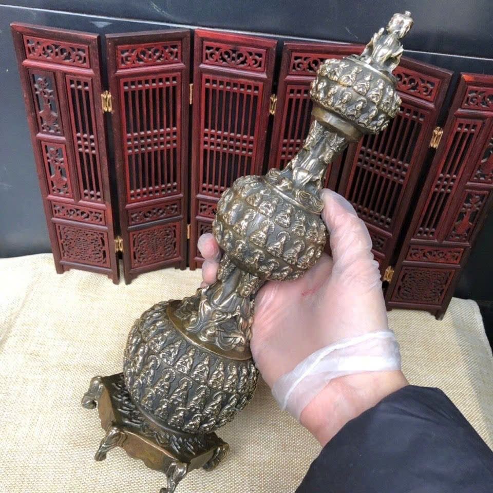  Tháp Vạn Phật đồng cũ sưu tầm BKMECN-9443 