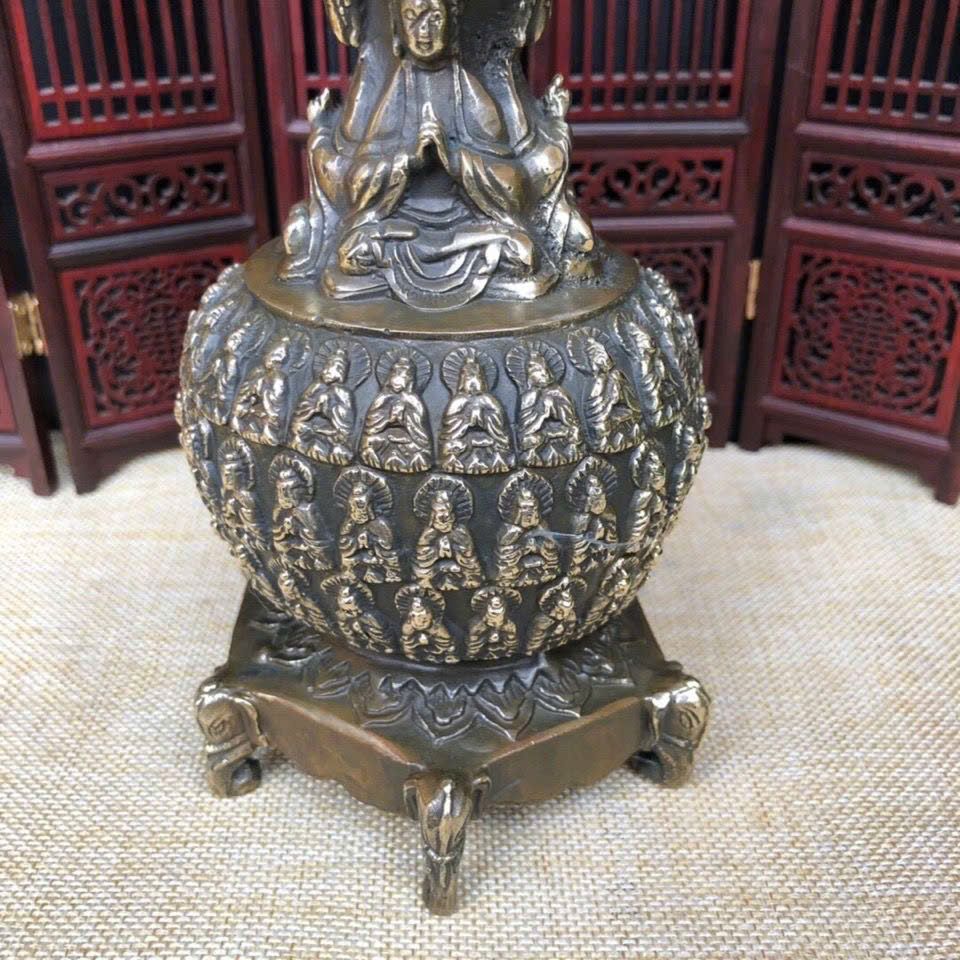  Tháp Vạn Phật đồng cũ sưu tầm BKMECN-9443 