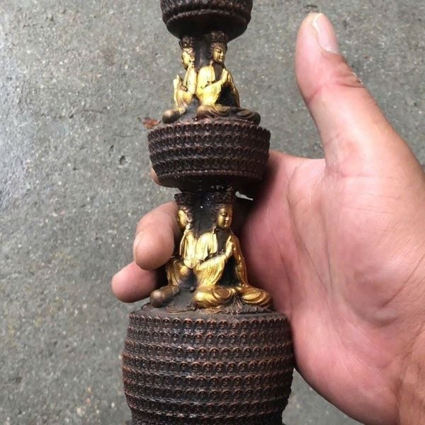  Tháp Vạn Phật Đồng Cũ Mạ Vàng BKMECN-9445 