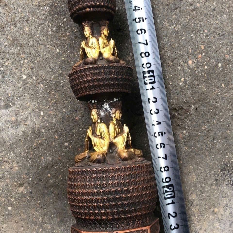  Tháp Vạn Phật Đồng Cũ Mạ Vàng BKMECN-9445 