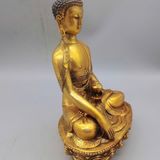  Tượng Phật Thich Ca bằng đồng mạ vàng sưu tầm BKMECN-9446 